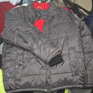 Calvin Klein Men's Dark Gray Quilted Puffer Jacket